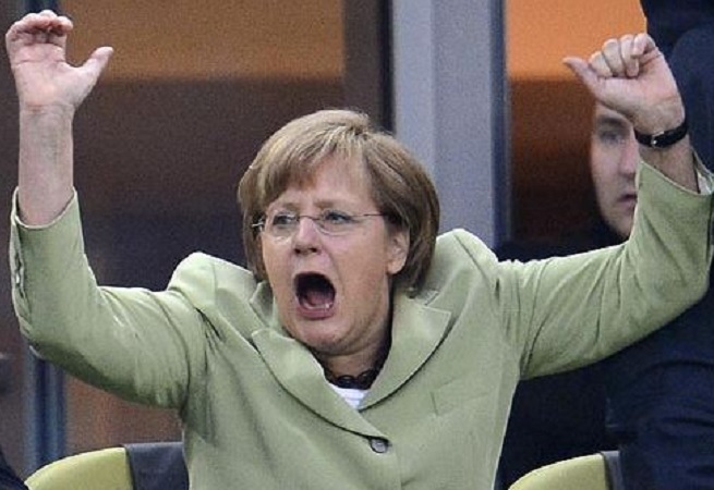 Hände hoch monströse Merkel