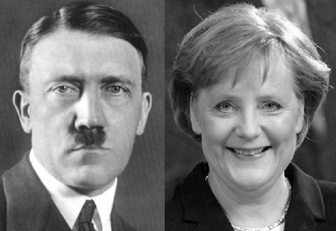 Hitler a Merkel - Dvě nelidské germánské zrůdy